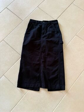 Aritzia TNA Greenwich Carpenter Maxi Skirt - Black - Size 2 grunge minimalist